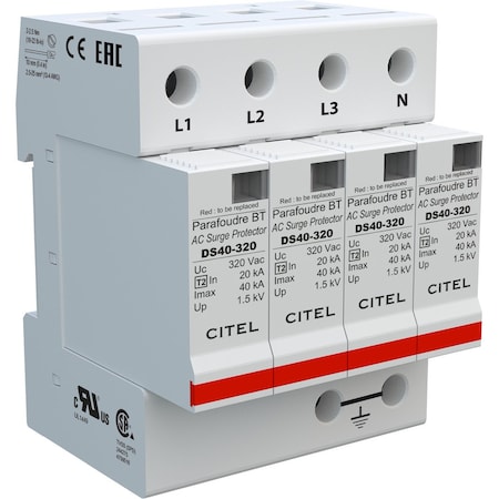 Citel Surge Protection Device, 3 Phase, 240/415V DS44S-320